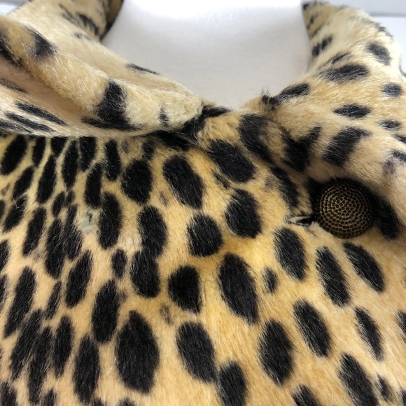 SOLD VTG Faux Fur Cheetah Print Long Coat - Picture 8 of 16